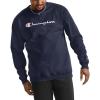 Champion Men’s Sweatshirt, Fleece Midweight Crewneck Sweatshirt (Reg. Or Big & Tall)(Navy – Classic Script Logo)