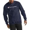 Champion Men’s Sweatshirt, Fleece Midweight Crewneck Sweatshirt (Reg. Or Big & Tall)(Navy Script)