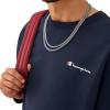 Champion Men’s Sweatshirt, Fleece Midweight Crewneck Sweatshirt (Reg. Or Big & Tall)(Navy Small – Small Script Logo)