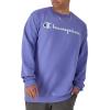 Champion Men’s Sweatshirt, Fleece Midweight Crewneck Sweatshirt (Reg. Or Big & Tall)(Stone Crush Blue – Classic Script Logo)