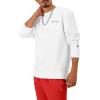 Champion Men’s Sweatshirt, Fleece Midweight Crewneck Sweatshirt (Reg. Or Big & Tall)(White Small Script)
