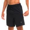 Champion Mens Swim Trunks with Compression Liner, 2 in 1 Mens Bathing Suit Shorts, 7 Inch Inseam Board Shorts for Swimming(Black)