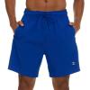 Champion Mens Swim Trunks with Compression Liner, 2 in 1 Mens Bathing Suit Shorts, 7 Inch Inseam Board Shorts for Swimming(Blue)