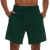 Champion Mens Swim Trunks with Compression Liner, 2 in 1 Mens Bathing Suit Shorts, 7 Inch Inseam Board Shorts for Swimming(Green)