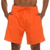 Champion Mens Swim Trunks with Compression Liner, 2 in 1 Mens Bathing Suit Shorts, 7 Inch Inseam Board Shorts for Swimming(Orange)