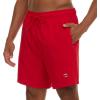 Champion Mens Swim Trunks with Compression Liner, 2 in 1 Mens Bathing Suit Shorts, 7 Inch Inseam Board Shorts for Swimming(Red)
