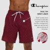 Champion Mens Swim Trunks with Mesh Liner, 7″ Inseam Quick Drying Mens Bathing Suit, Board Shorts for Swimming and Beach(Burgundy/Logo)