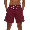 Champion Mens Swim Trunks with Mesh Liner, 7″ Inseam Quick Drying Mens Bathing Suit, Board Shorts for Swimming and Beach(Burgundy/Logo)