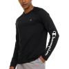Champion Rash Guard for Men, Long Sleeve Mens Swim Shirt for Fishing Hiking UPF+ 50 SPF Sun UV Protection, Quick Dry(Black)