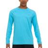 Champion Rash Guard for Men, Long Sleeve Mens Swim Shirt for Fishing Hiking UPF+ 50 SPF Sun UV Protection, Quick Dry(Light Blue)