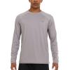 Champion Rash Guard for Men, Long Sleeve Mens Swim Shirt for Fishing Hiking UPF+ 50 SPF Sun UV Protection, Quick Dry(Light Grey)