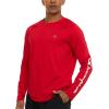Champion Rash Guard for Men, Long Sleeve Mens Swim Shirt for Fishing Hiking UPF+ 50 SPF Sun UV Protection, Quick Dry(Red)