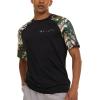 Champion Rash Guard for Men Short Sleeve, Mens Swim Shirt, Sun Shirt UPF+ 50 UV Protection, SPF Quick Drying Rashguard(Black/Camo)