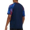 Champion Rash Guard for Men Short Sleeve, Mens Swim Shirt, Sun Shirt UPF+ 50 UV Protection, SPF Quick Drying Rashguard(Blue/Leaf)