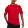 Champion Rash Guard for Men Short Sleeve, Mens Swim Shirt, Sun Shirt UPF+ 50 UV Protection, SPF Quick Drying Rashguard(Red)