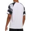 Champion Rash Guard for Men Short Sleeve, Mens Swim Shirt, Sun Shirt UPF+ 50 UV Protection, SPF Quick Drying Rashguard(White Multi)