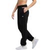 Champion Womens Cinched-Bottom Fleece Sweatpants, Oversized Fit, Midweight(Black)