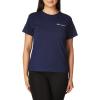 Champion Women’s Classic Short Sleeve Graphic T-Shirt, Standard Fit, Script Logo(Athletic Navy – Classic Script Logo)