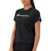 Champion Women’s Classic Short Sleeve Graphic T-Shirt, Standard Fit, Script Logo(Black – Classic Script Logo)