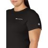 Champion Women’s Classic Short Sleeve Graphic T-Shirt, Standard Fit, Script Logo(Black Small Script)