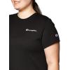 Champion Women’s Classic Short Sleeve Graphic T-Shirt, Standard Fit, Script Logo(Black Small Script)