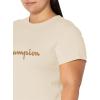 Champion Women’s Classic Short Sleeve Graphic T-Shirt, Standard Fit, Script Logo(Fresh Skin Tan Script)