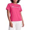 Champion Women’s Classic Short Sleeve Graphic T-Shirt, Standard Fit, Script Logo(Hot-pink.)