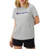 Champion Women’s Classic Short Sleeve Graphic T-Shirt, Standard Fit, Script Logo(Oxford Gray – Classic Script Logo)