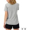Champion Women’s Classic Short Sleeve Graphic T-Shirt, Standard Fit, Script Logo(Oxford Gray – Classic Script Logo)