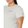 Champion Women’s Classic Short Sleeve Graphic T-Shirt, Standard Fit, Script Logo(Oxford Gray Small Script)