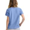 Champion Women’s Classic Short Sleeve Graphic T-Shirt, Standard Fit, Script Logo(Pewter Blue – Small Tonal Script Logo)