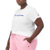 Champion Women’s Classic Short Sleeve Graphic T-Shirt, Standard Fit, Script Logo(White – Classic Script Logo)