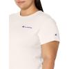 Champion Women’s Classic Short Sleeve Graphic T-Shirt, Standard Fit, Script Logo(White Small Script)