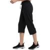 Champion Women’s Cotton Capris, Women’s Drawstring Cropped Sweatpants, Women’s Capri Pants, 18″(Black)