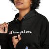 Champion Women’s Pullover Fleece Hoodie, Loose Fit, Midweight, Script Logo(Black – Classic Script Logo)