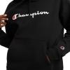 Champion Women’s Pullover Fleece Hoodie, Loose Fit, Midweight, Script Logo(Black – Classic Script Logo)