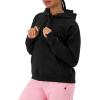 Champion Women’s Pullover Fleece Hoodie, Loose Fit, Midweight, Script Logo(Black)