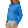 Champion Women’s Pullover Fleece Hoodie, Loose Fit, Midweight, Script Logo(Blue Jay)