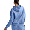 Champion Women’s Pullover Fleece Hoodie, Loose Fit, Midweight, Script Logo(Pewter Blue – Embroidered Script Logo)