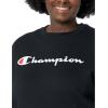 Champion Women’s Sweatshirt, Fleece, Crewneck Sweatshirt, Warm Sweatshirt for Women (Plus Size Available)(Black Script (Retired))