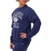 Champion Women’s Sweatshirt, Fleece, Crewneck Sweatshirt, Warm Sweatshirt for Women (Plus Size Available)(Blown Glass Blue Champion Football)