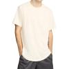 Champion Men’s Curved Hem Slub T-Shirt, Embroidered Script(Champion Natural)