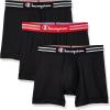 Champion Men’s Everyday Active Lightweight Stretch Boxer Briefs – 3 Pack(Regular Leg – Black – 3 Pack)