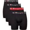 Champion Men’s Everyday Active Lightweight Stretch Boxer Briefs – 4 Pack(Long Leg – Black – 4 Pack)