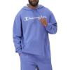 Champion Men’s Fleece Script Logo Hoodie (Reg. Or Big & Tall)(Stone Crush Blue – Classic Script Logo)