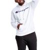 Champion Men’s Fleece Script Logo Hoodie (Reg. Or Big & Tall)(White Script)