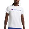 Champion Men’s Heritage Short Sleeve Tee, Men’s T-Shirts, Vintage Shirts, Men’s Tee Shirts, Graphics(White – Classic Script Logo)