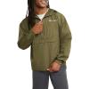 Champion Men’s Jacket, Stadium Full-zip Jacket, Wind Resistant, Water Resistant Jacket for Men(Cargo Olive Small – Small Script Logo)