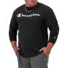 Champion Men’s Long Sleeve T-shirt, Classic T-shirt for Men (Reg. Or Big & Tall)(Black – Classic Script Logo)