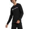 Champion Men’s Long Sleeve T-shirt, Classic T-shirt for Men (Reg. Or Big & Tall)(Black Script)